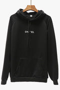 Women Relaxing Long Sleeve Hooded Neck Comfy Ribbed Hem Kangaroo Pocket Winter Hoodie