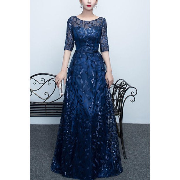 Women Leaves Decoration Elegant Long Wedding Dress