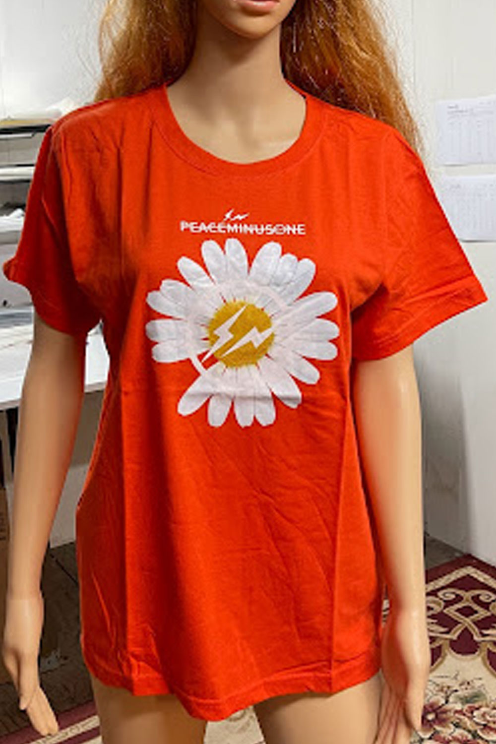 Women Superb Round Flower Printed Short Sleeve Comfortable Summer Top