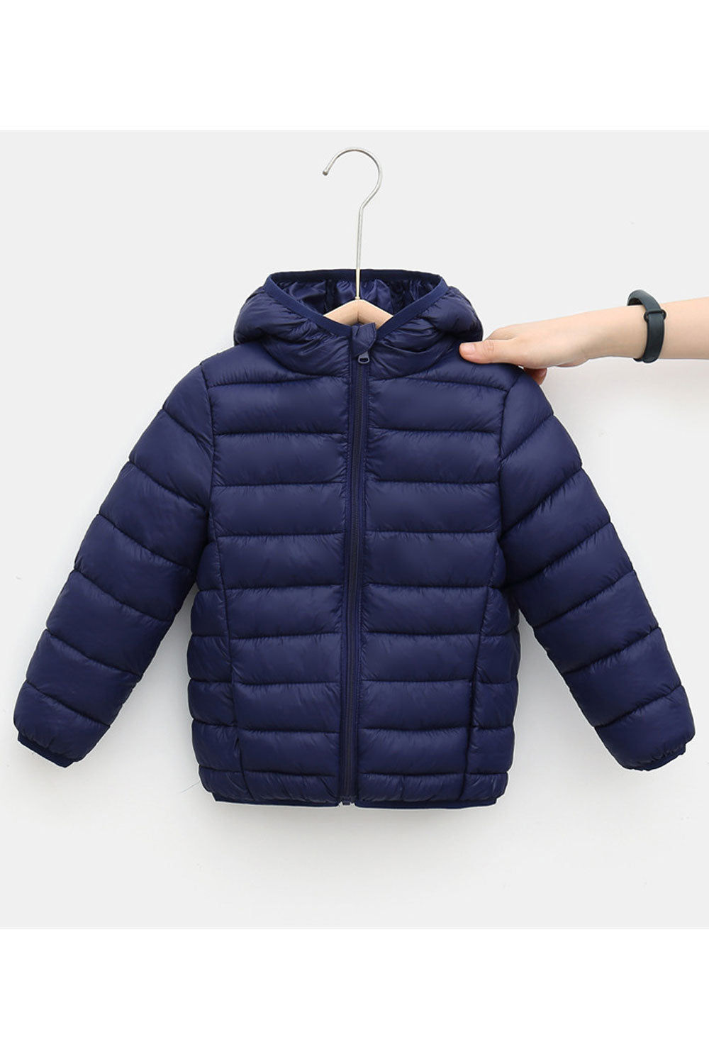 Kids Girls Long Stripes Padded Jacket