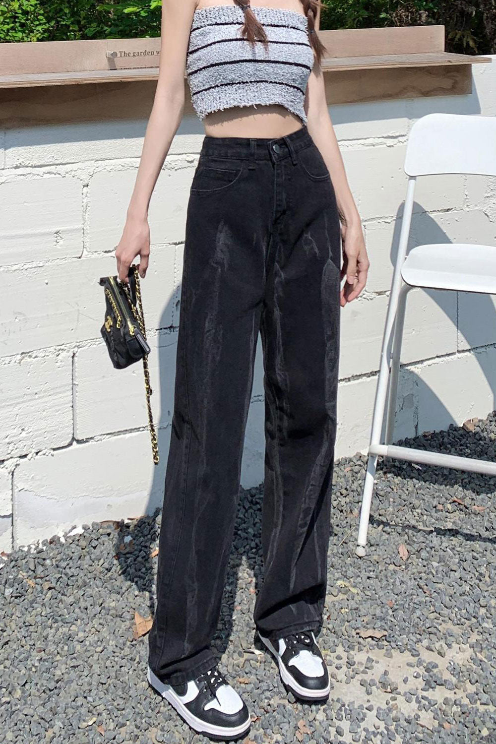 Women Comfortable High-Waist Magnificent Solid Colored Restful High-Waist Casual Jeans