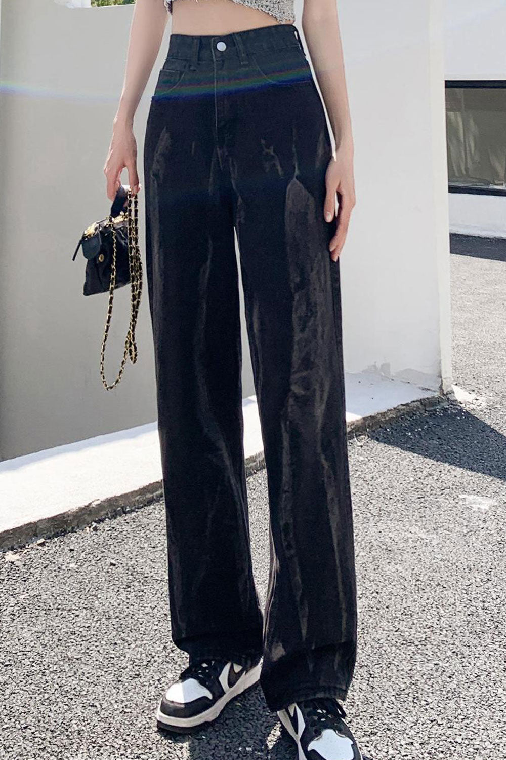 Women Comfortable High-Waist Magnificent Solid Colored Restful High-Waist Casual Jeans
