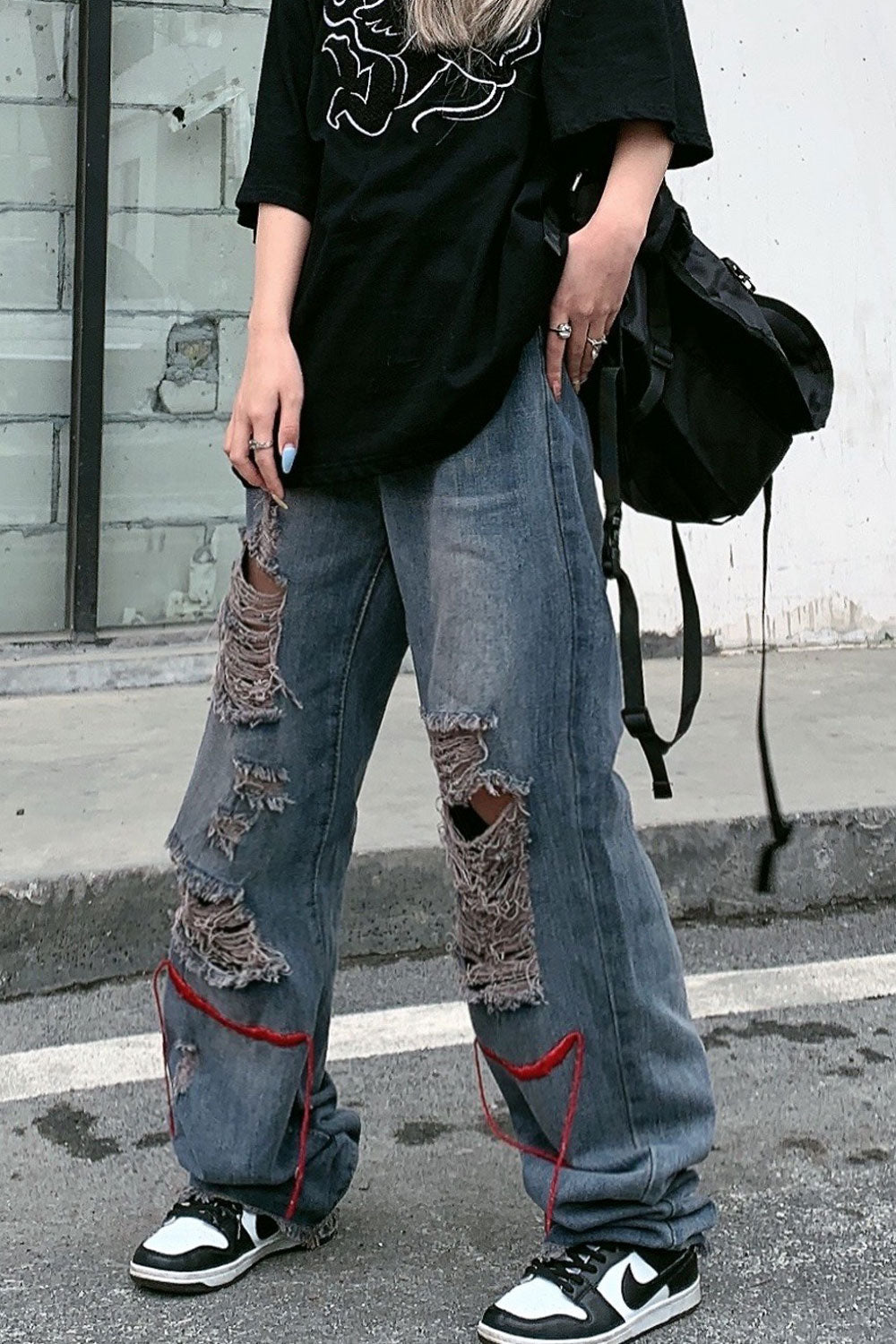 Women Outstanding Solid Colored Thin & Comfortable High-Waist Ripped Fashion Weekend Denim Jeans