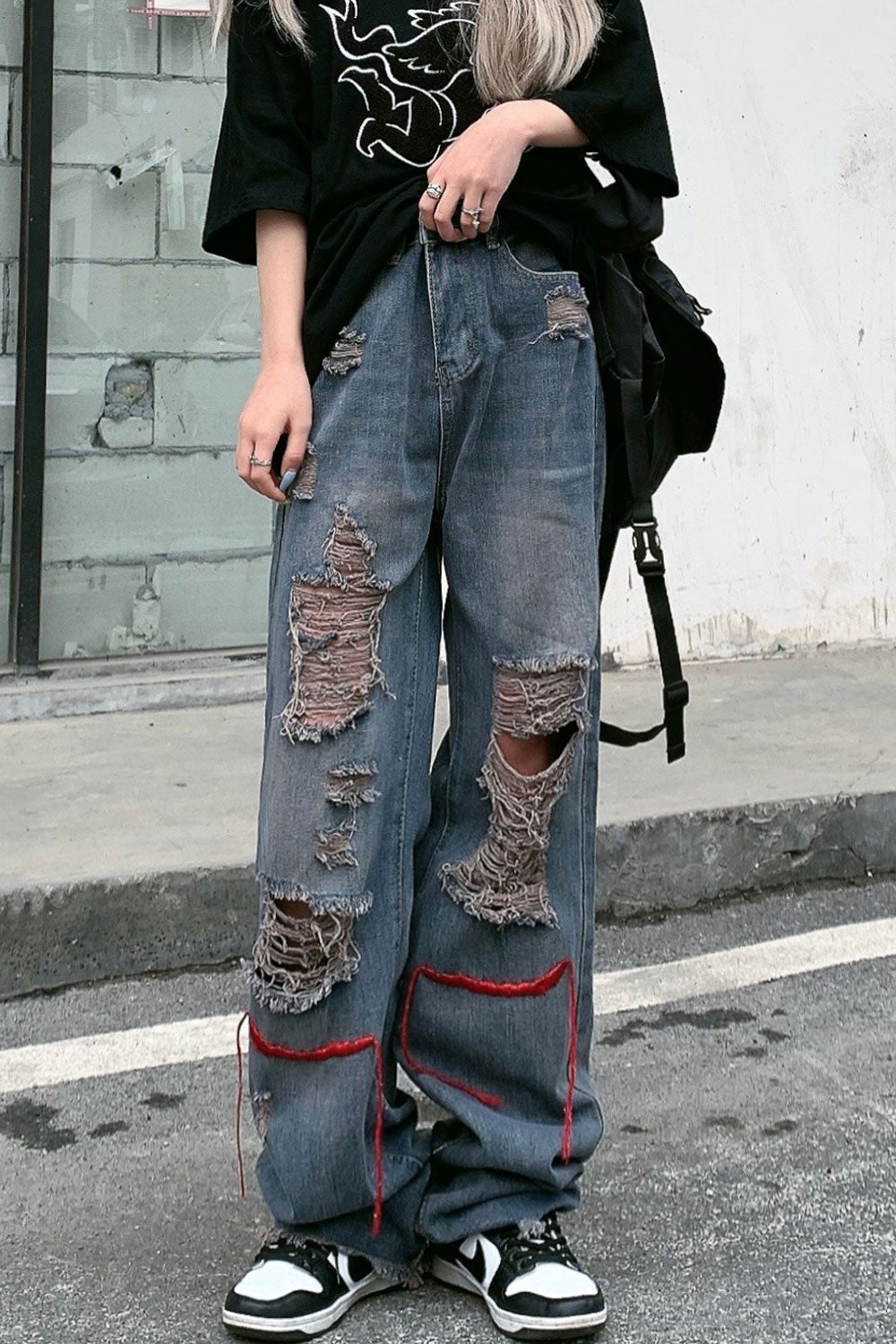 Women Outstanding Solid Colored Thin & Comfortable High-Waist Ripped Fashion Weekend Denim Jeans