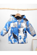 Kid Girls Colour Printed Long Zipper Padded Jacket