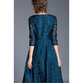 Women Round Neck Desiging Neck Sleeves Lace Dress