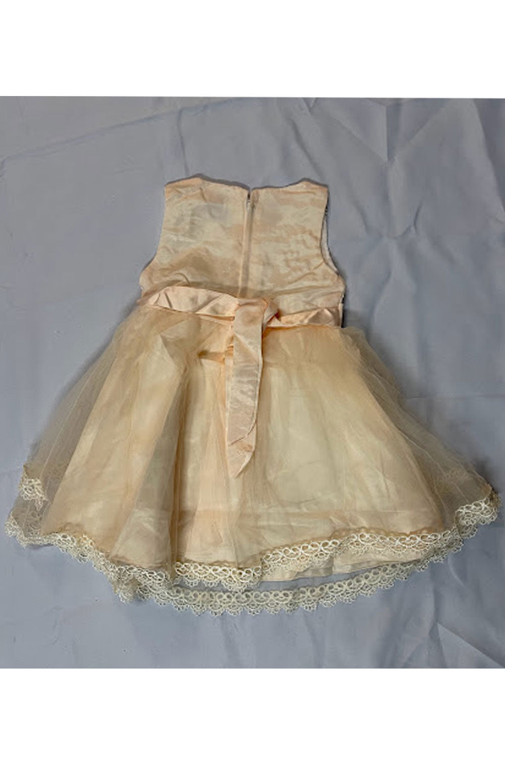 Kids Girls Attractive Beads & Lace Decorated Sleeveless Knoted Waist Appealing Dress