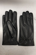 Women Solid Pattern Easily Wearable Cold Winds Protective Winter Leather Gloves