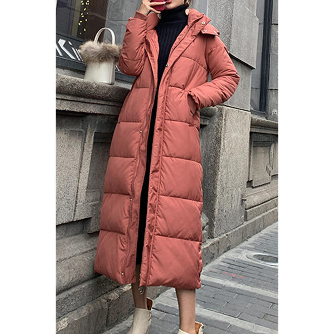 Women Warm Long Full Zipper Padded Jacket