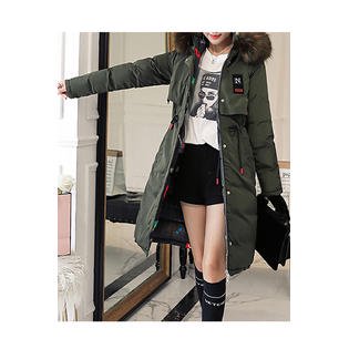 Women Casual Long Zipper Warm Winter Padded Jacket