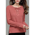 Women Modern Notch Neck Warm Sweater