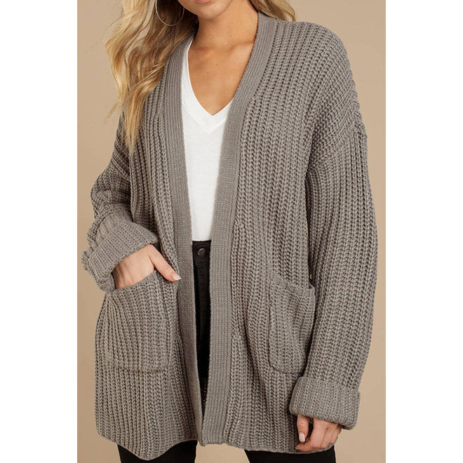Women Charming Solid Color Long Sleeve Cardigan