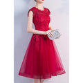 Women Flower Lace Decorated Wedding Dress