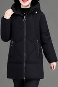 Women Fashionable Designed Hooded Neck Side Pockets Zip Closure Warm Winter Padded Jacket