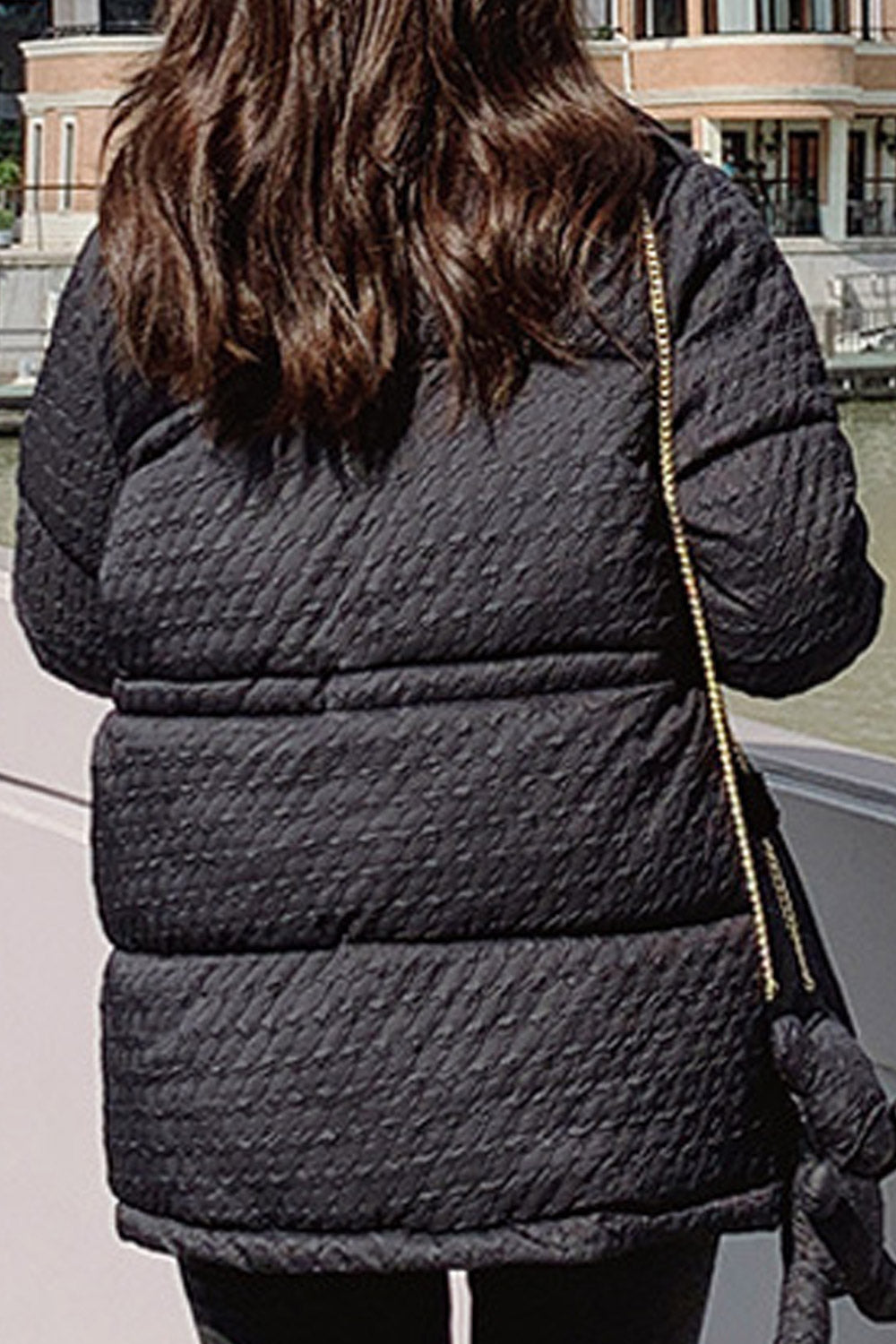 Women Superb Adjustable Waist Pockets Style Stand Collar Comfy Winter Padded Jacket