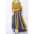Women Round Neck Solid Color Stylish Swing Dress