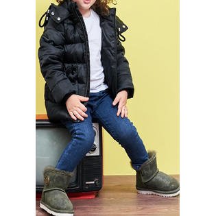 Kids Girls Cute Letter Print Warm Zipper Padded Jacket