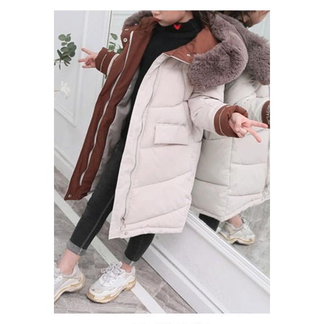 Kids Girls Fluffly Thick Padded Warm Winter Jacket