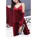 Women Loose Comfortable Three Piece Sleeping Suit