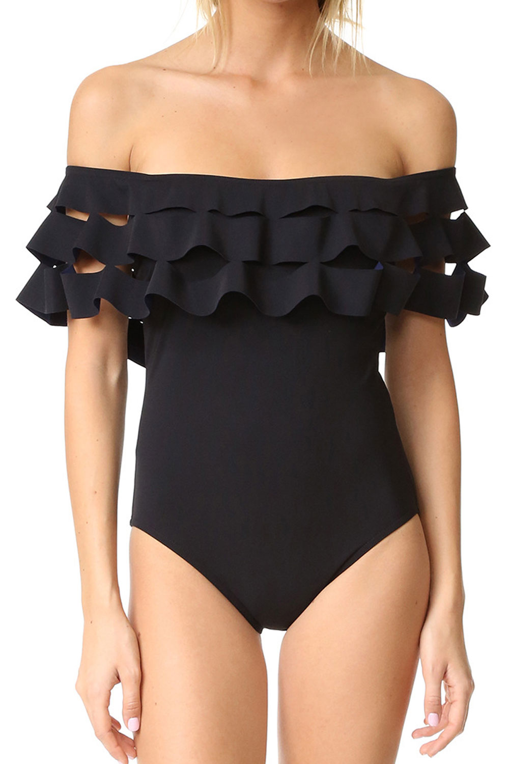 Ruffled One Piece Beach Swimwear