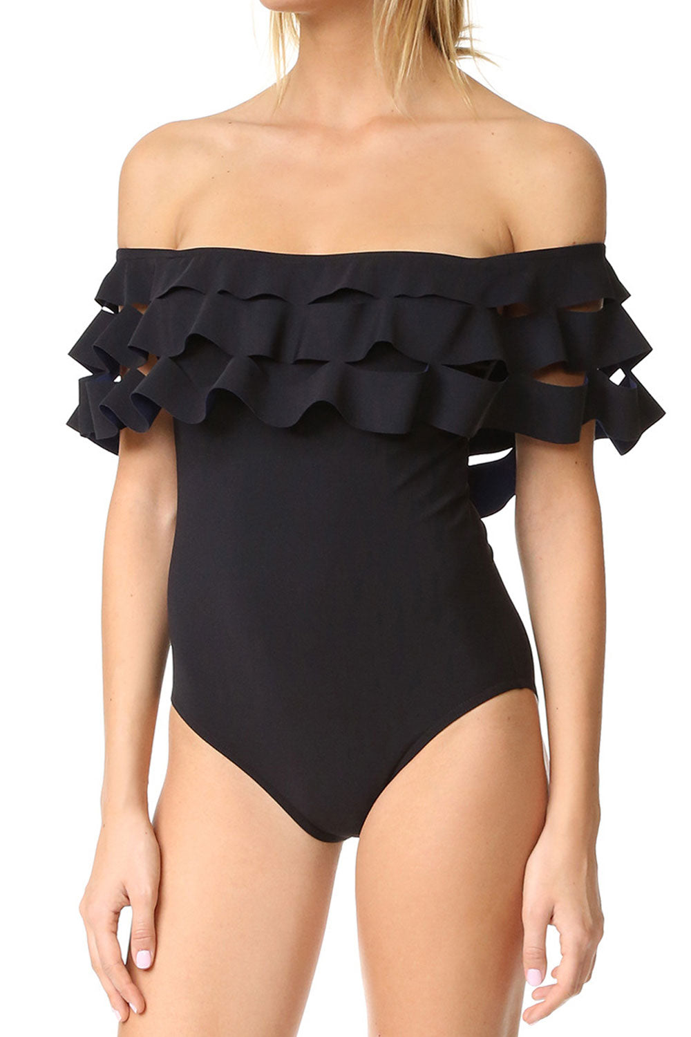 Ruffled One Piece Beach Swimwear