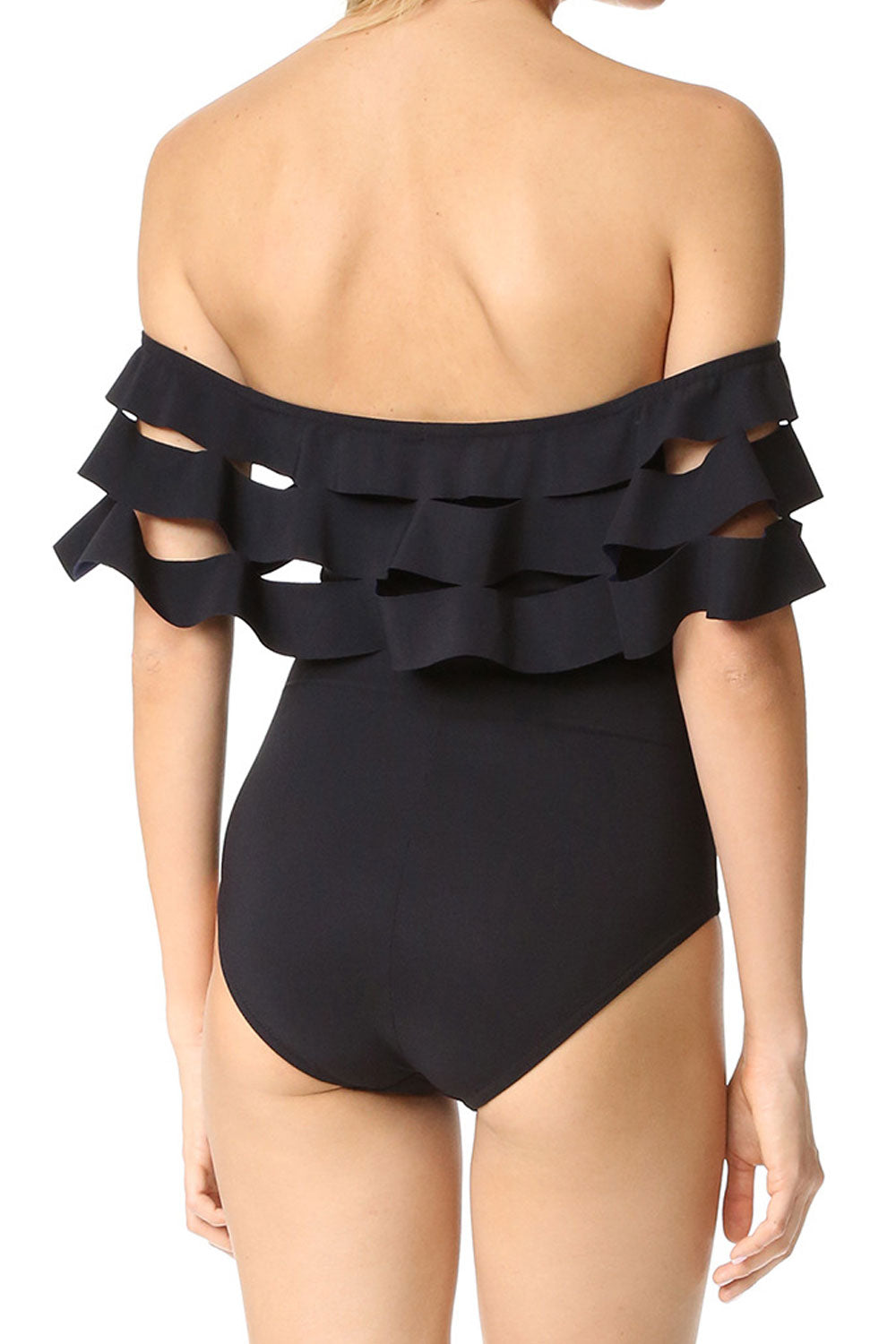 Ruffled One Piece Beach Swimwear