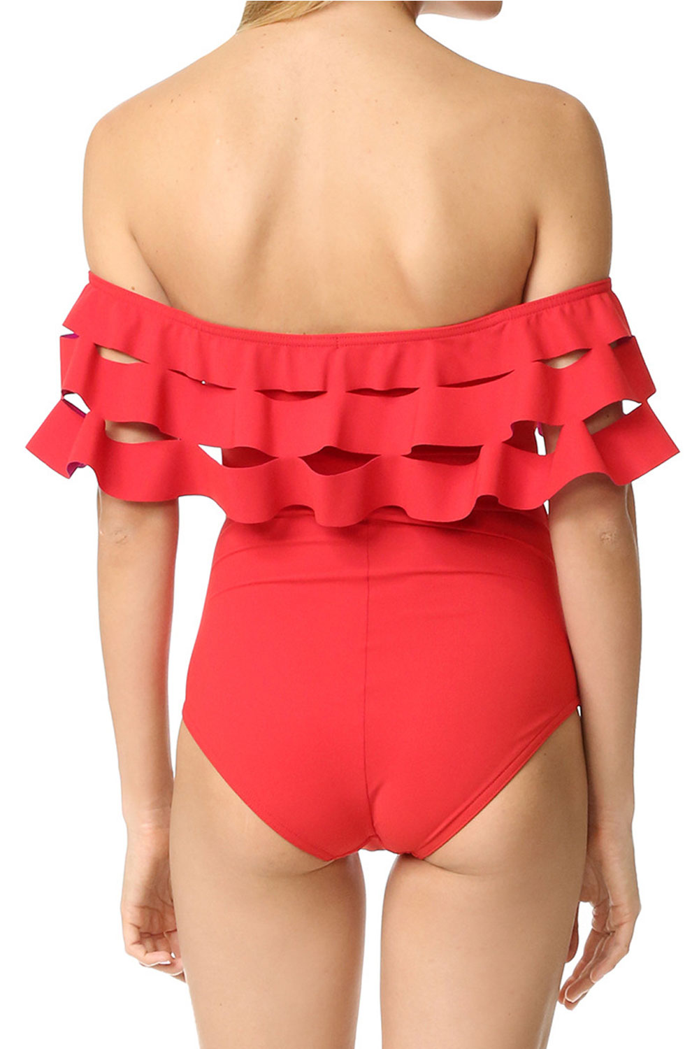 Ruffled One Piece Beach Swimwear