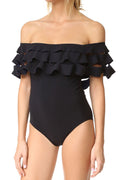 Ruffled One Piece Beach Swimwear