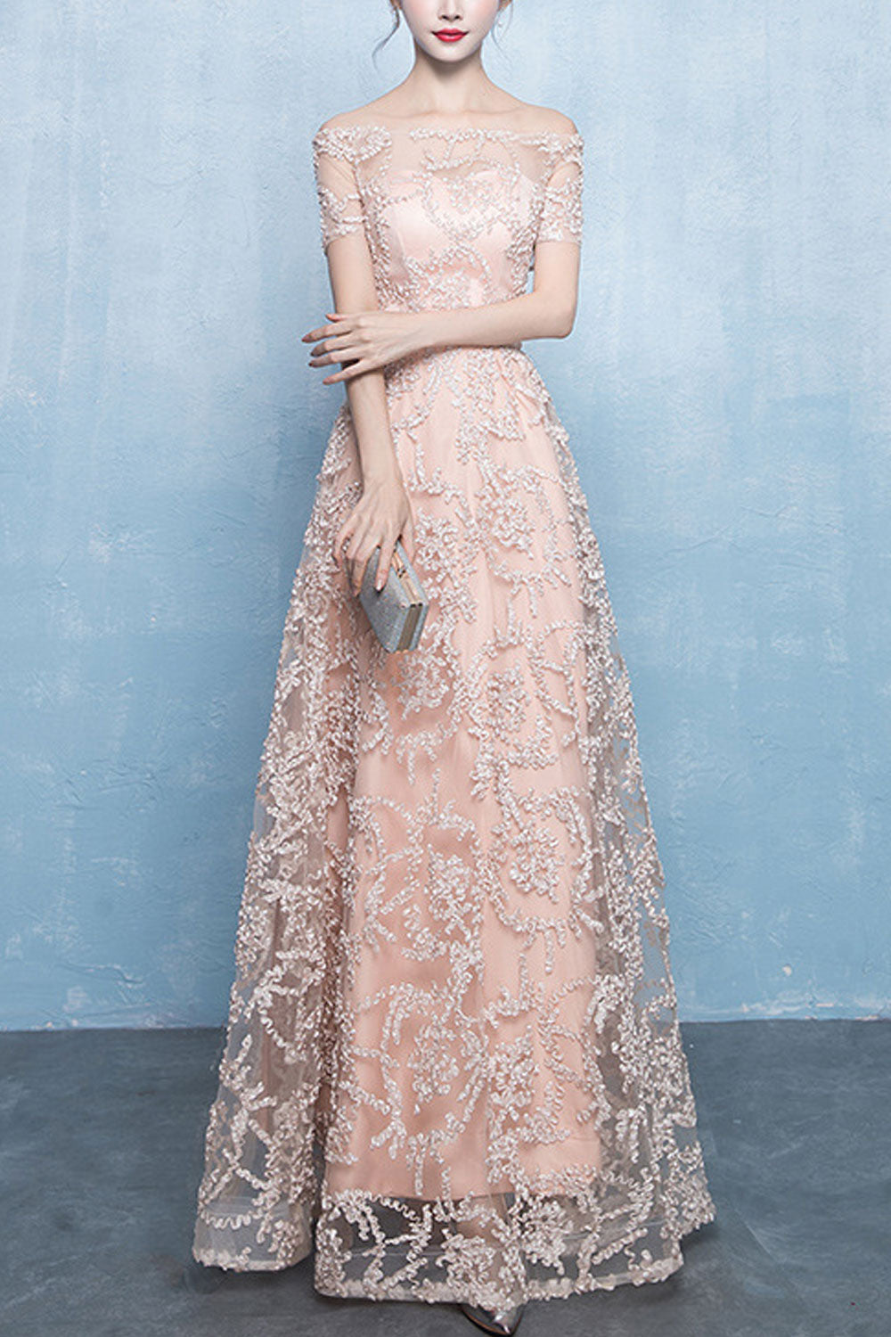 Women Round Neck Long Sleeve Maxi Dress