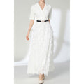Women Collar Neck Solid Colored Elegant Dress