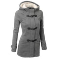 Women Breathable Stylish Horn Buutton Coat