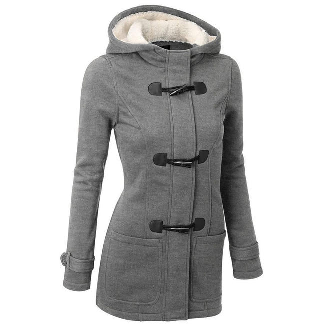 Women Breathable Stylish Horn Buutton Coat