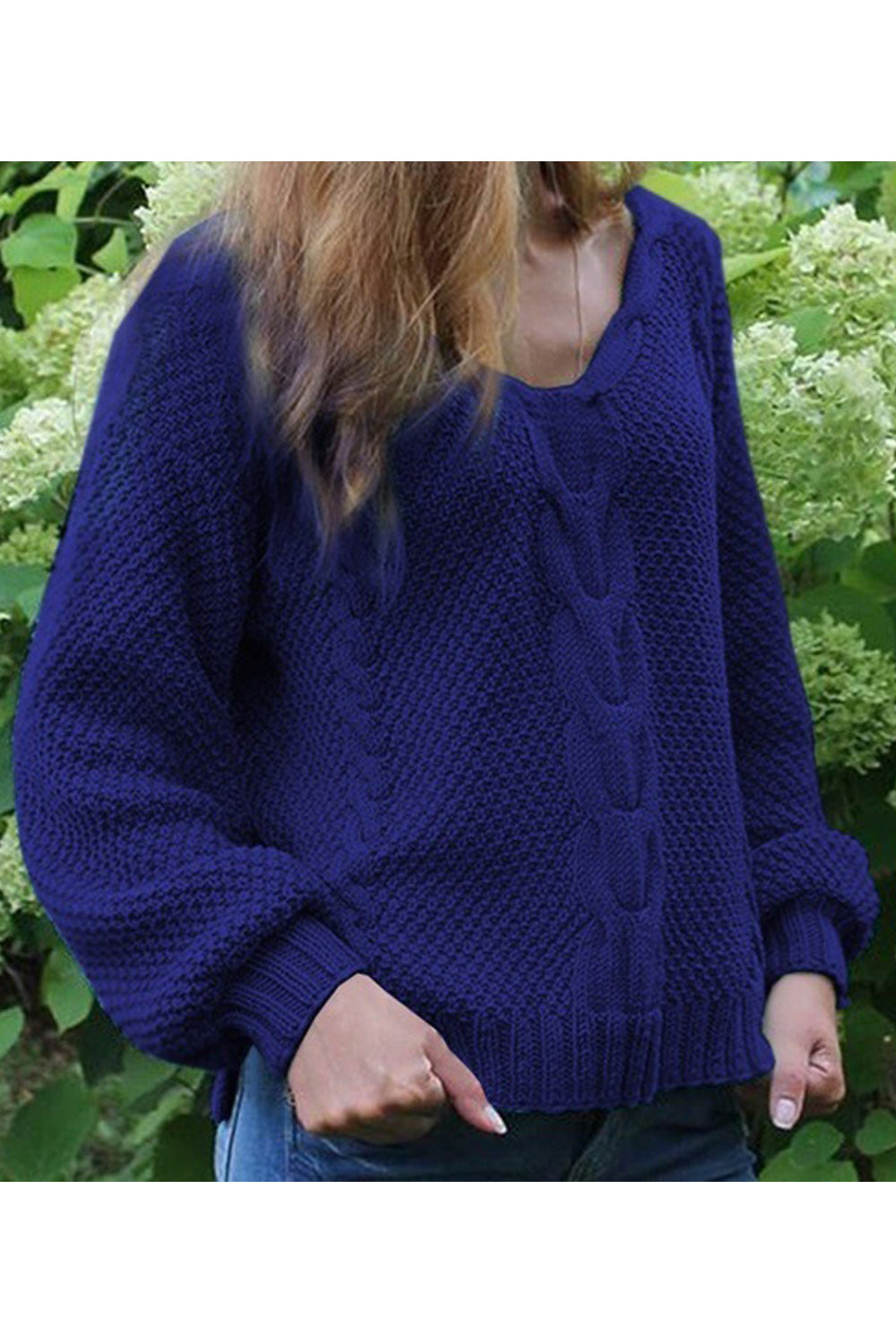 Women Cozy Solid Colored Thick Lightweight Long Sleeve Winter Elegant Relaxing Sweater
