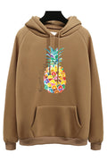 Women Beautiful Colorful Printed Long Sleeve Adjustable Drawstring Ribbed Hem Winter Hoodie
