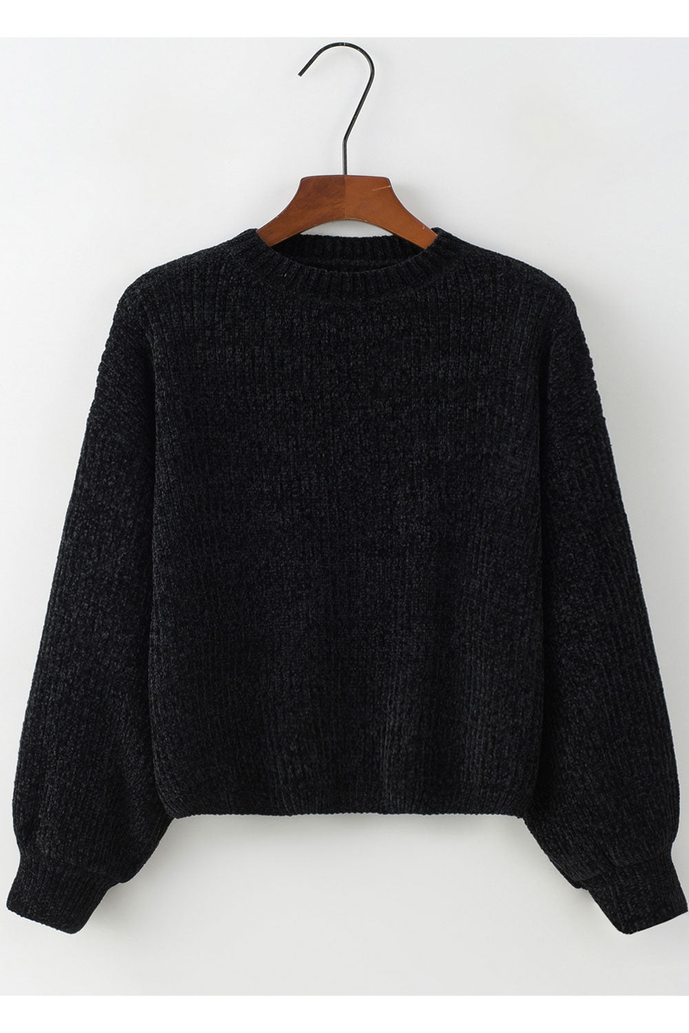 Women Bloom Knitted Round Neck & Fitted Ribbed Cuff Smooth Winter Sweater
