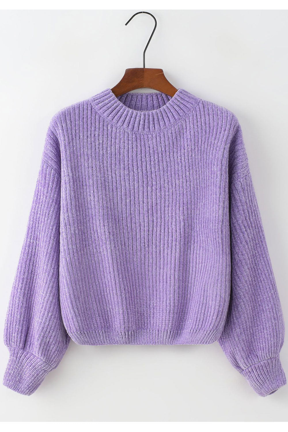 Women Bloom Knitted Round Neck & Fitted Ribbed Cuff Smooth Winter Sweater