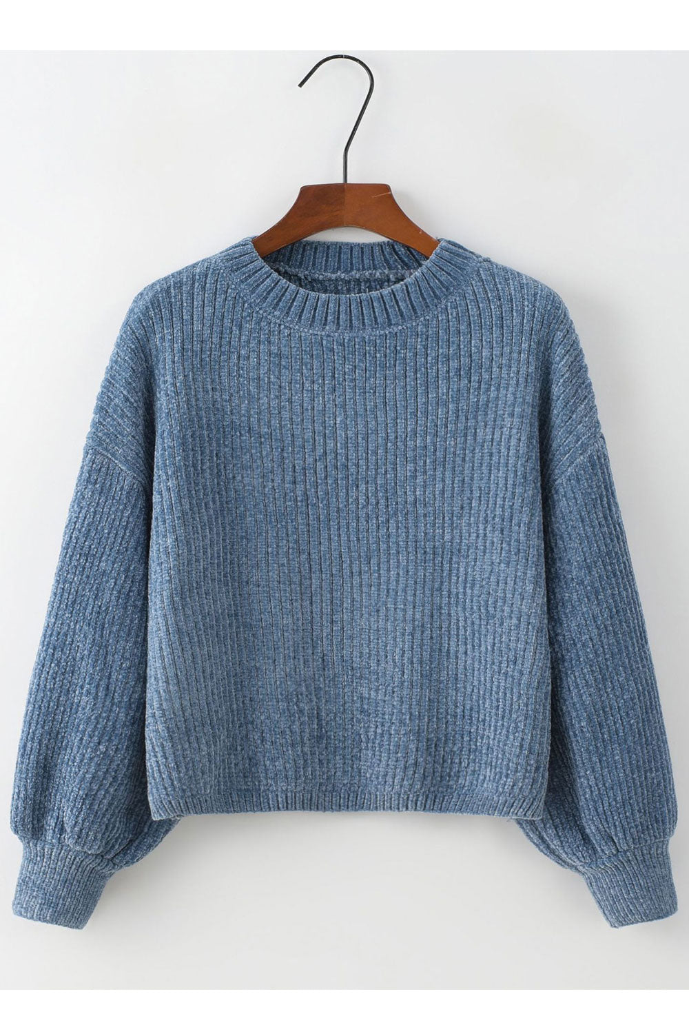 Women Bloom Knitted Round Neck & Fitted Ribbed Cuff Smooth Winter Sweater