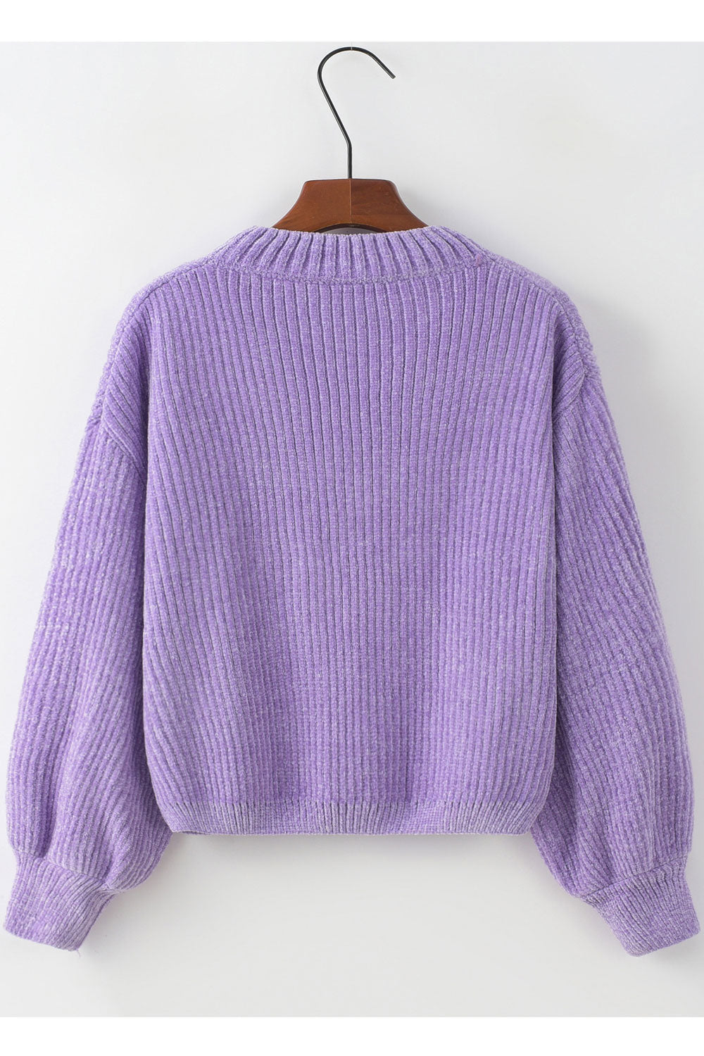 Women Bloom Knitted Round Neck & Fitted Ribbed Cuff Smooth Winter Sweater