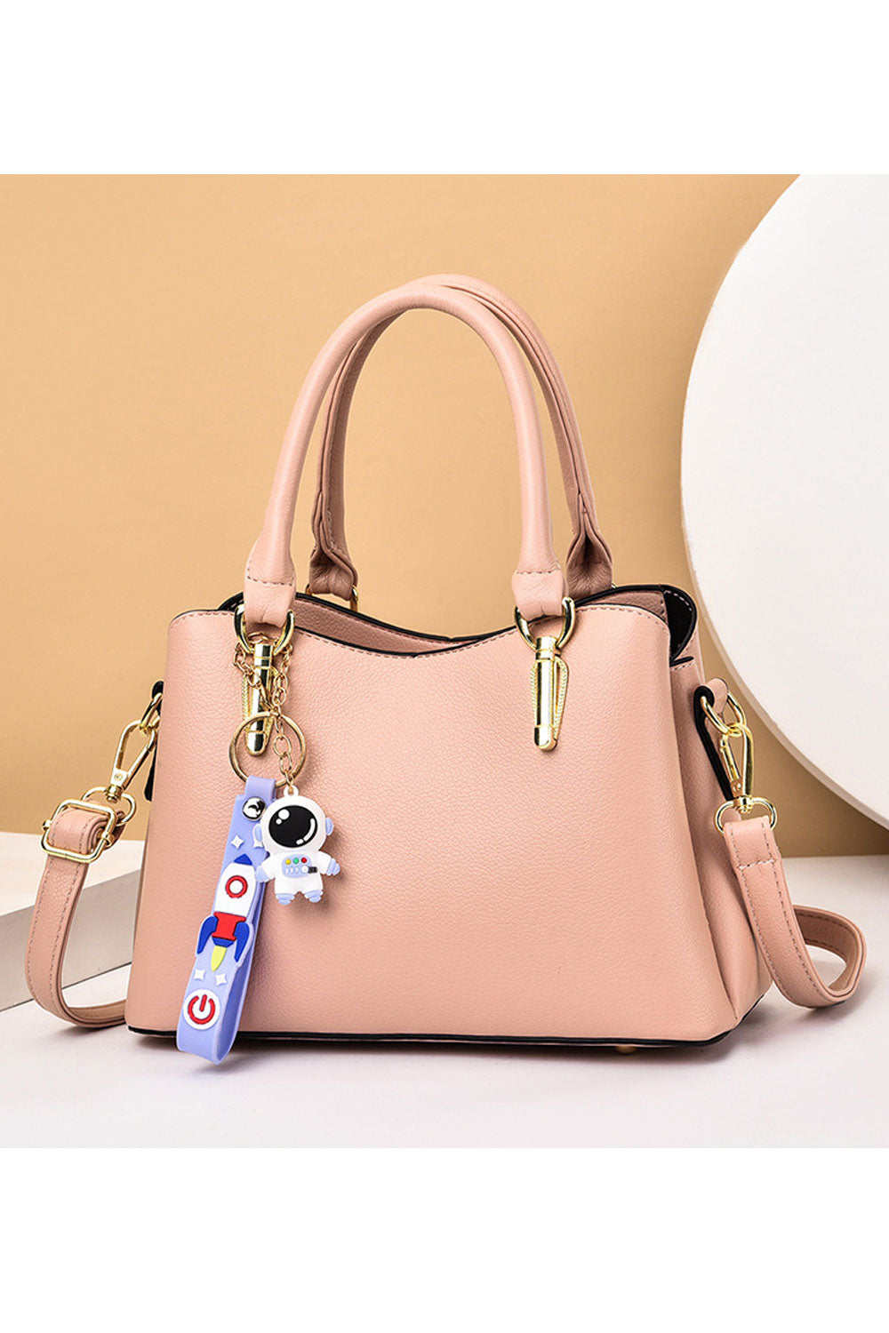 Women Stylish Zipper Pocket PU Handbag