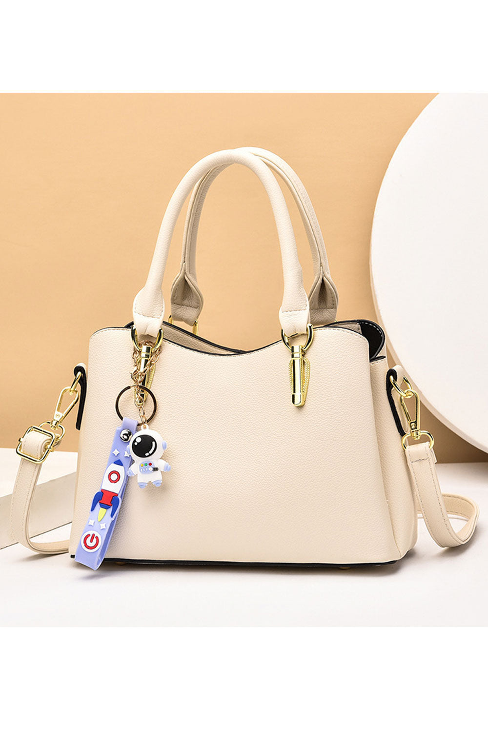 Women Stylish Zipper Pocket PU Handbag