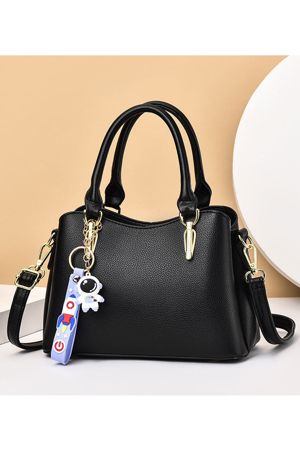 Women Stylish Zipper Pocket PU Handbag
