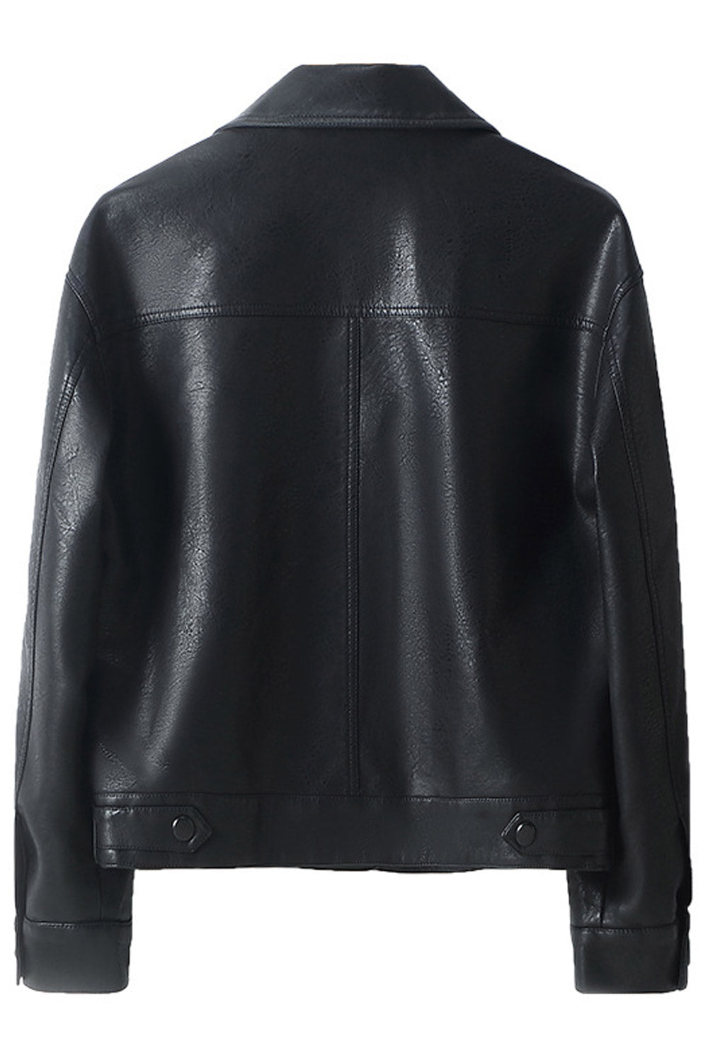 Women Decent Collar Neck Buttoned Cuff Patch Pocket & Buttoned Fastener Casual Jacket