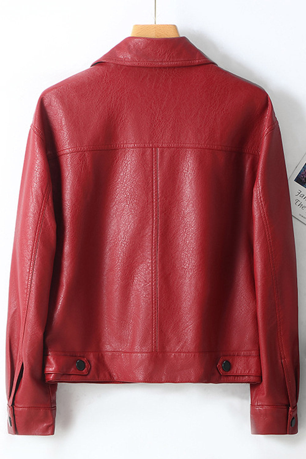 Women Decent Collar Neck Buttoned Cuff Patch Pocket & Buttoned Fastener Casual Jacket