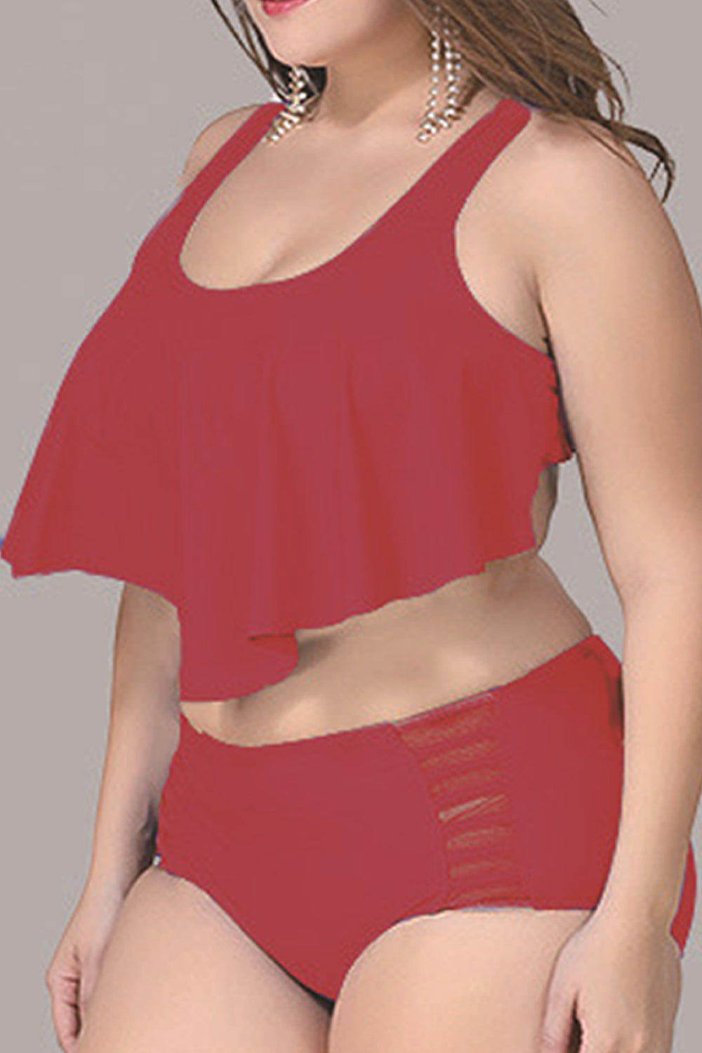 Women Amazing Solid Colored Two Piece High Waist Smooth Summer Swimwear