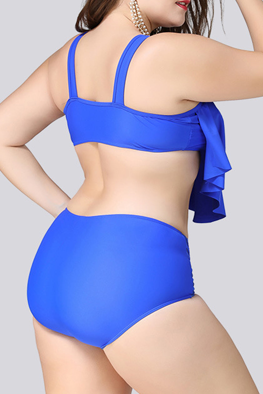 Women Amazing Solid Colored Two Piece High Waist Smooth Summer Swimwear