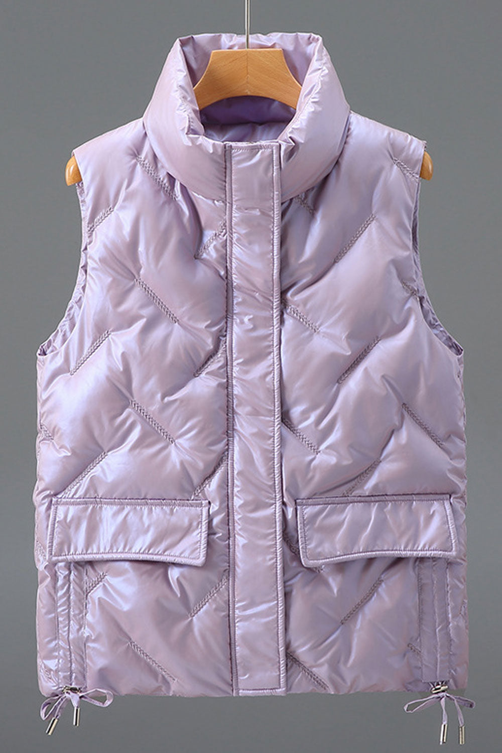 Women Diamond Shape Designing Square Pockets Padded Vest