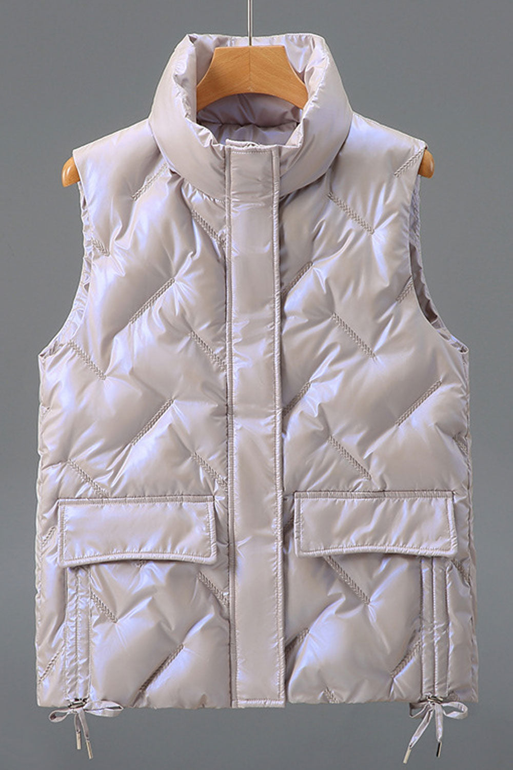 Women Diamond Shape Designing Square Pockets Padded Vest