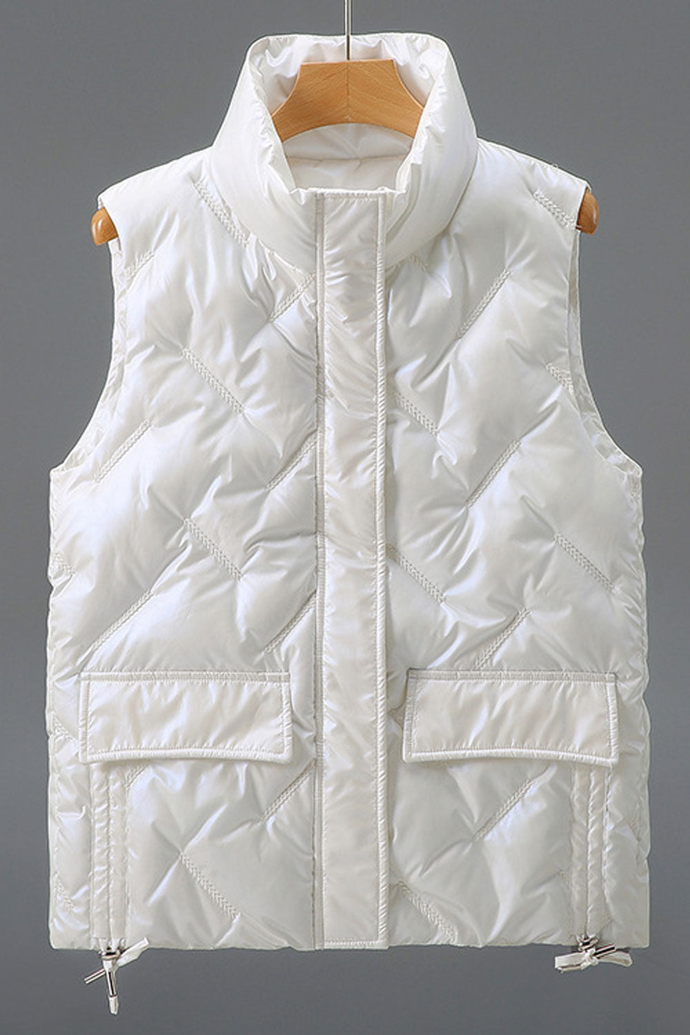 Women Diamond Shape Designing Square Pockets Padded Vest