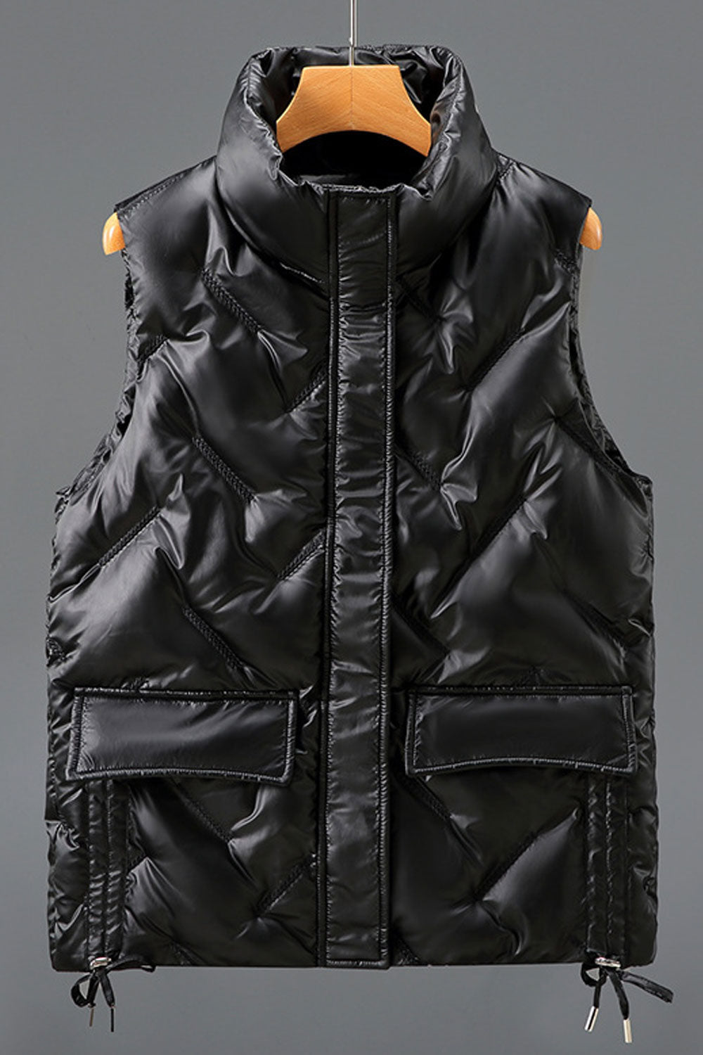 Women Diamond Shape Designing Square Pockets Padded Vest