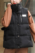 Women Hoodie Attached Small Side Zipper Style Padded Vest